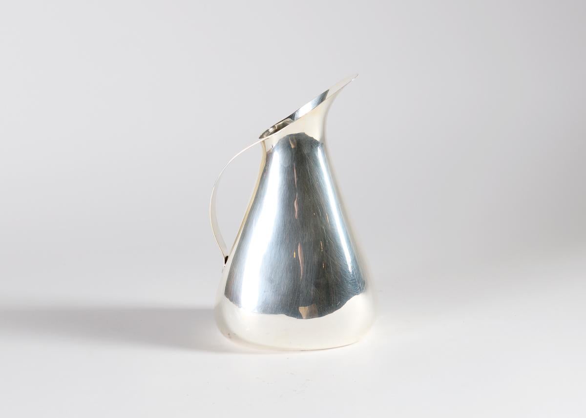 Art Déco Aldo Cibic per Paola C., Brocca modernista placcata in argento Armonia, Italia, C.C. 2000 in vendita