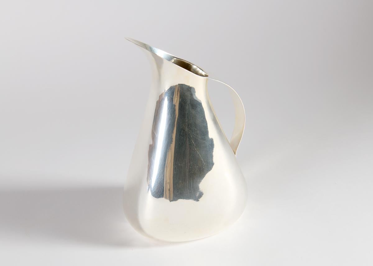 Smaltato Aldo Cibic per Paola C., Brocca modernista placcata in argento Armonia, Italia, C.C. 2000 in vendita