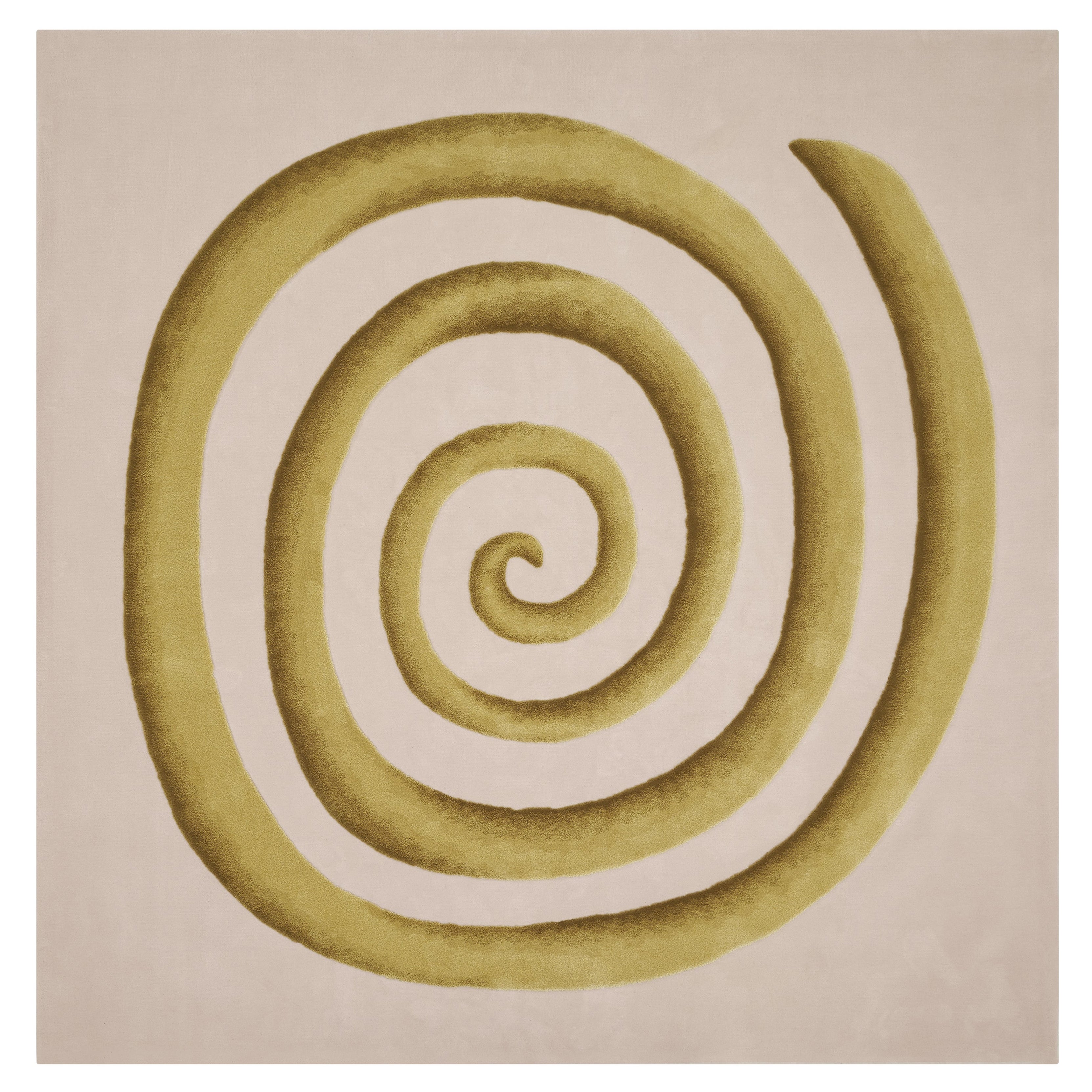 Aldo Cibic Wonder Landscapes Collection Curly I 10 x 10 ft hand-tufted Wool rug For Sale