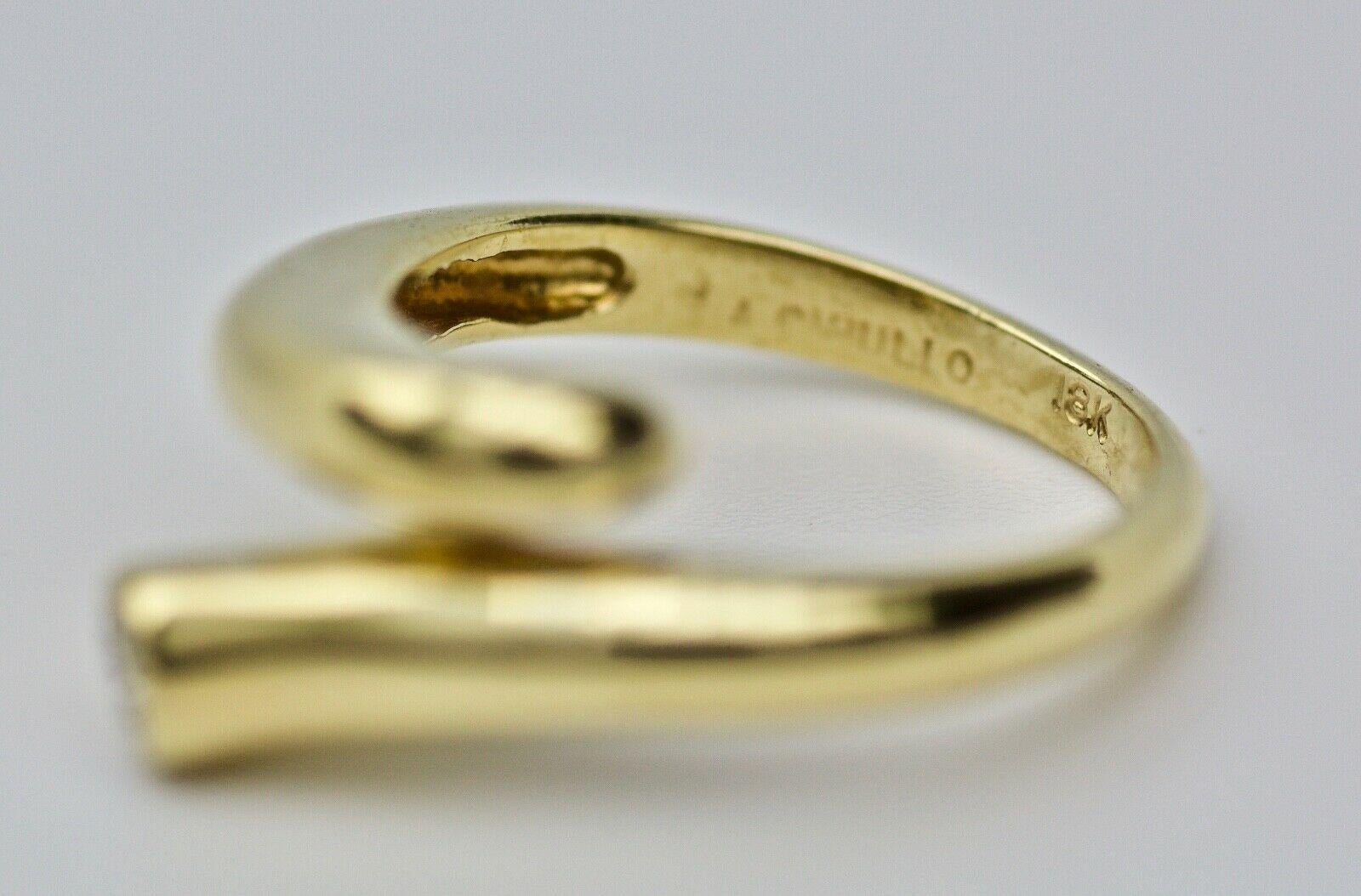 Round Cut Aldo Cipullo 18 Karat Yellow Gold Cartier Single Diamond Wrap Around Ring