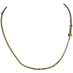 Aldo Cipullo 18 Karat Yellow Gold Chain with Diamond Wrench