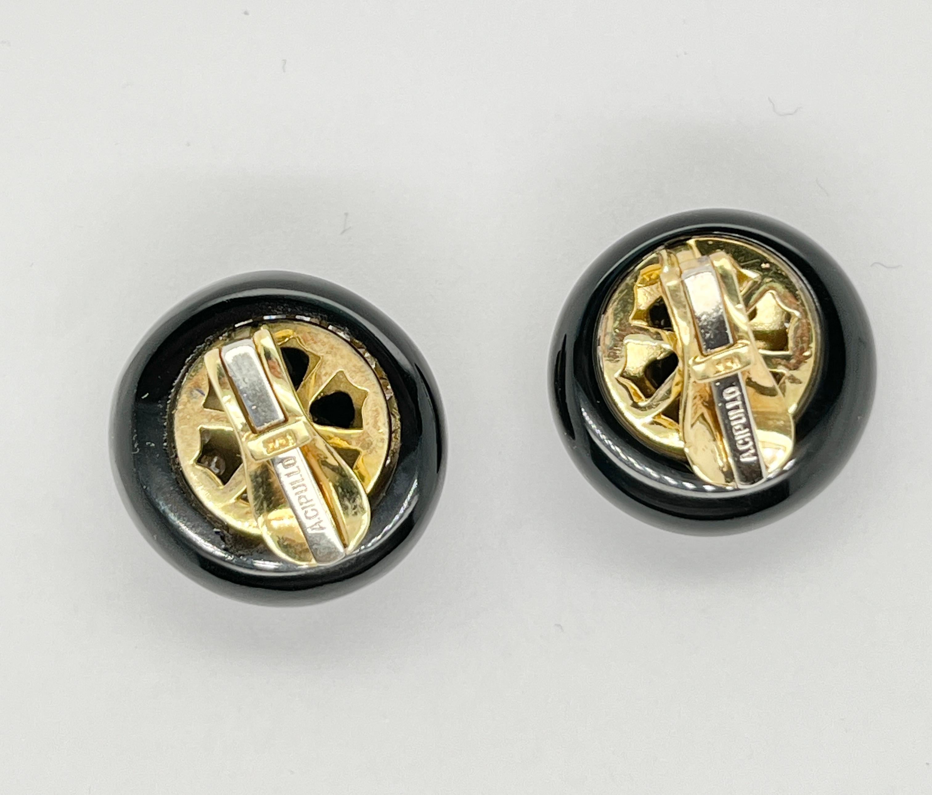 ALDO CIPULLO 18K Diamond Onyx Clip-on Earrings 3