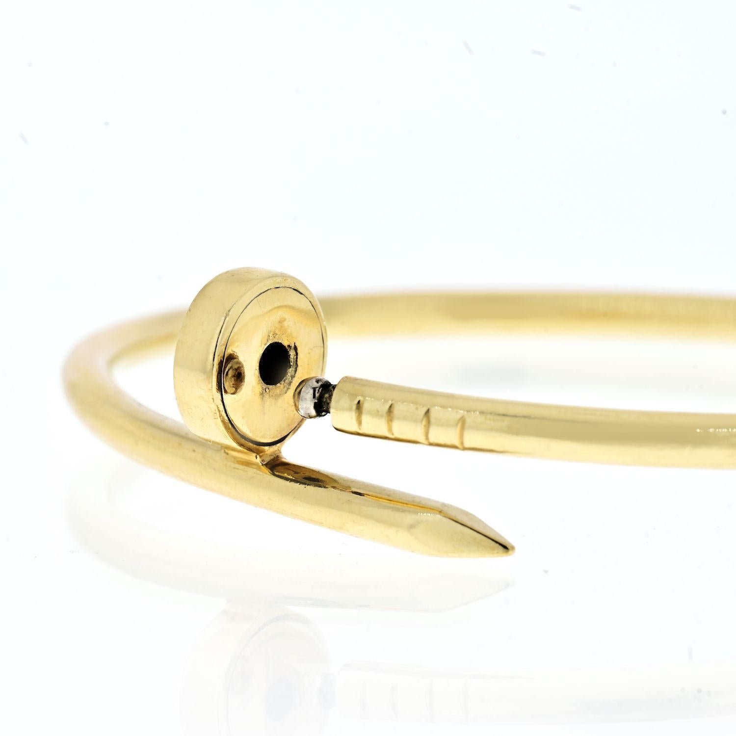 Modern Aldo Cipullo 18k Yellow Gold Juste Un Clou Bracelet
