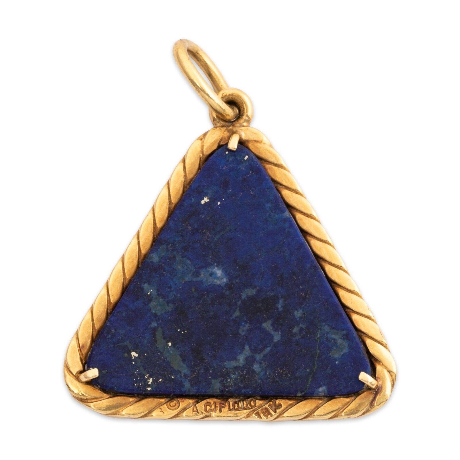 Aldo Cipullo 18k Yellow Gold & Lapis Pisces Pendant Zodiac Circa 1970s Vintage

Here is your chance to purchase a beautiful and highly collectible designer zodiac pendant.   

Aldo Cipullo, Italian born American jeweler who worked for David Webb,