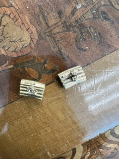 ALDO CIPULLO 18k Yellow Gold Rigatoni Earrings Circa 1970s Vintage