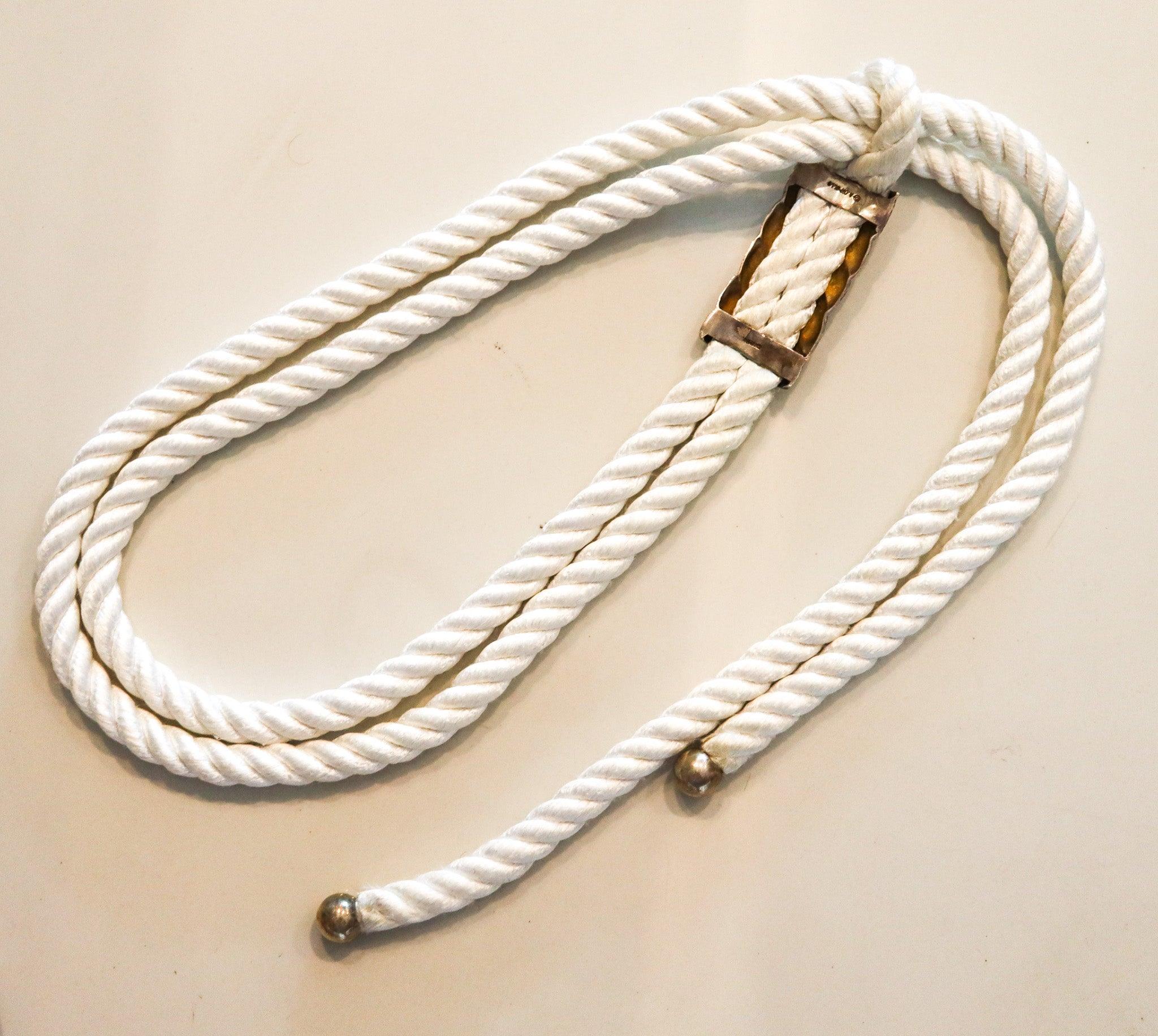 ALDO CIPULLO 1970 Mariner Belt Buckle And Necklace In .925 Sterling Silver 5