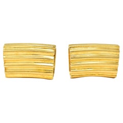 Aldo Cipullo 1970's 18 Karat Yellow Gold Vintage Rigatoni Earrings