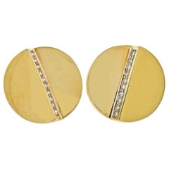 Aldo Cipullo 1970s Diamond Gold Earrings