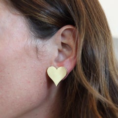 ALDO CIPULLO 1972 Verspielt als Herz Clips-Ohrringe in massivem 18Kt Gelbgold