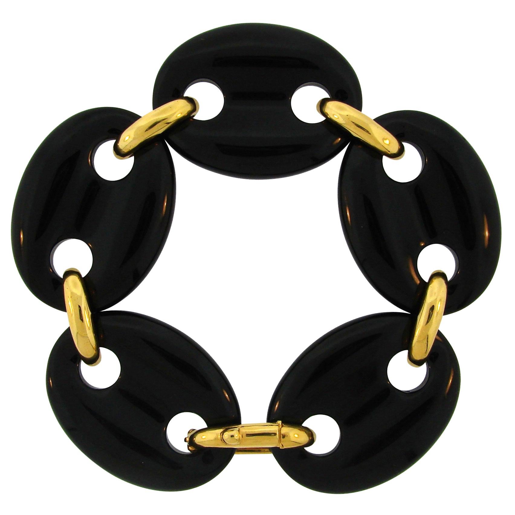 Aldo Cipullo Black Onyx Gold Bracelet