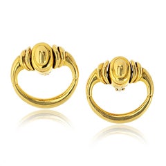 Aldo Cipullo Cartier 18K Yellow Gold 1971 Doorknocker Earrings