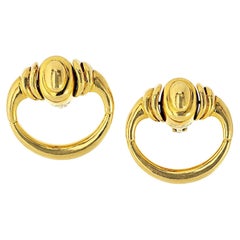 Aldo Cipullo Cartier 18K Yellow Gold 1971 Doorknocker Earrings