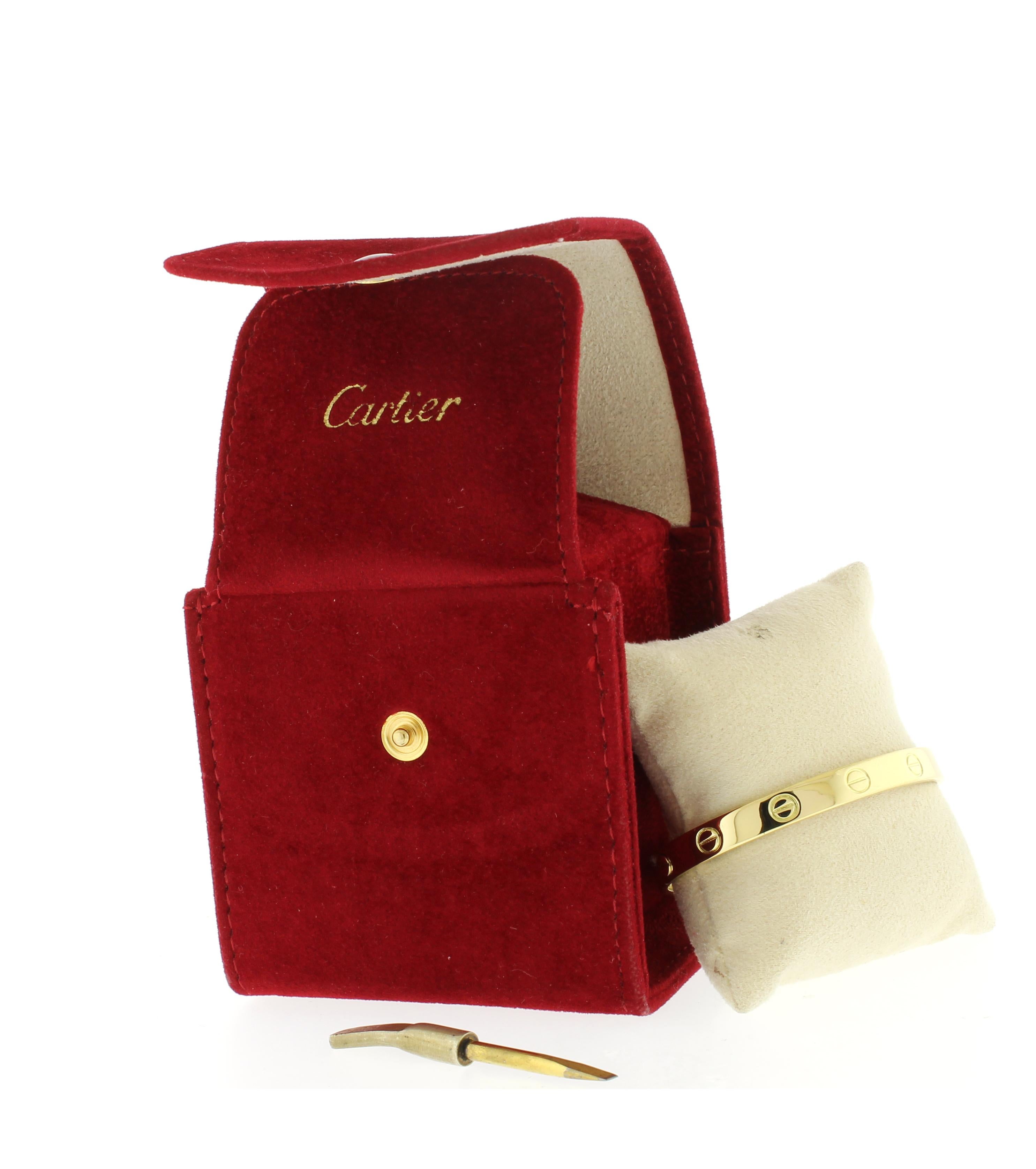 Femenino o masculino Aldo Cipullo Cartier  Pulsera brazalete amor de oro en venta