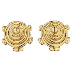 Retro Aldo Cipullo Cartier Gold Sputnik Clip Earrings