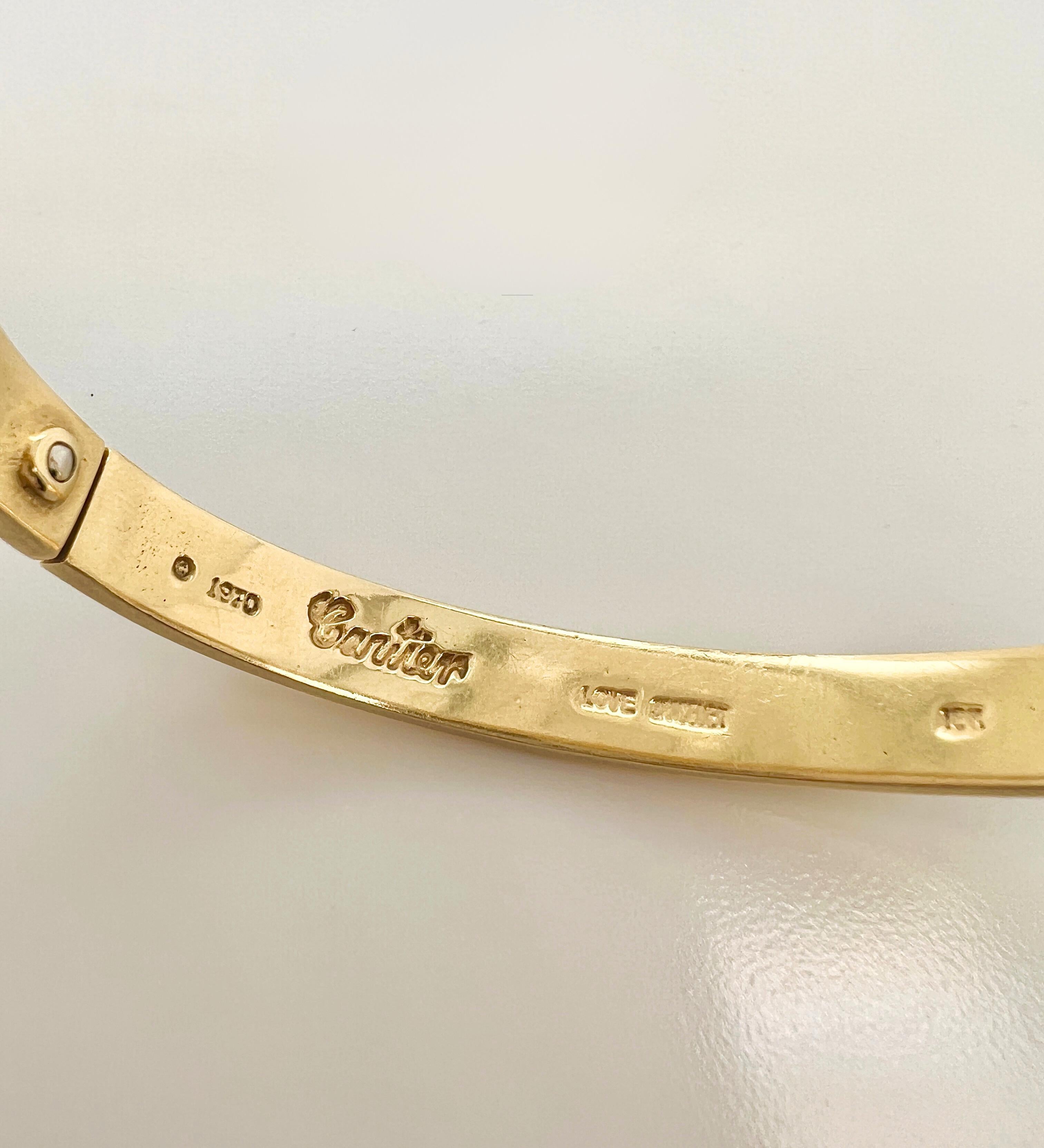 Aldo Cipullo For Cartier 18k Gold 'LOVE' Bangle Bracelet For Sale 1