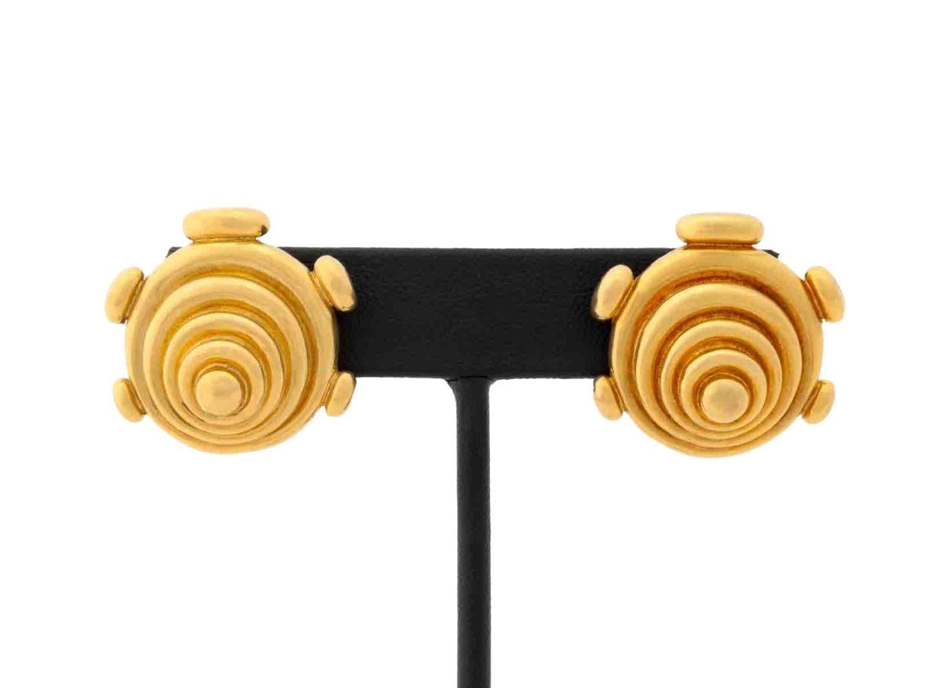 Aldo Cipullo pour Cartier Boucles d'oreilles en or jaune 18 carats en vente 5