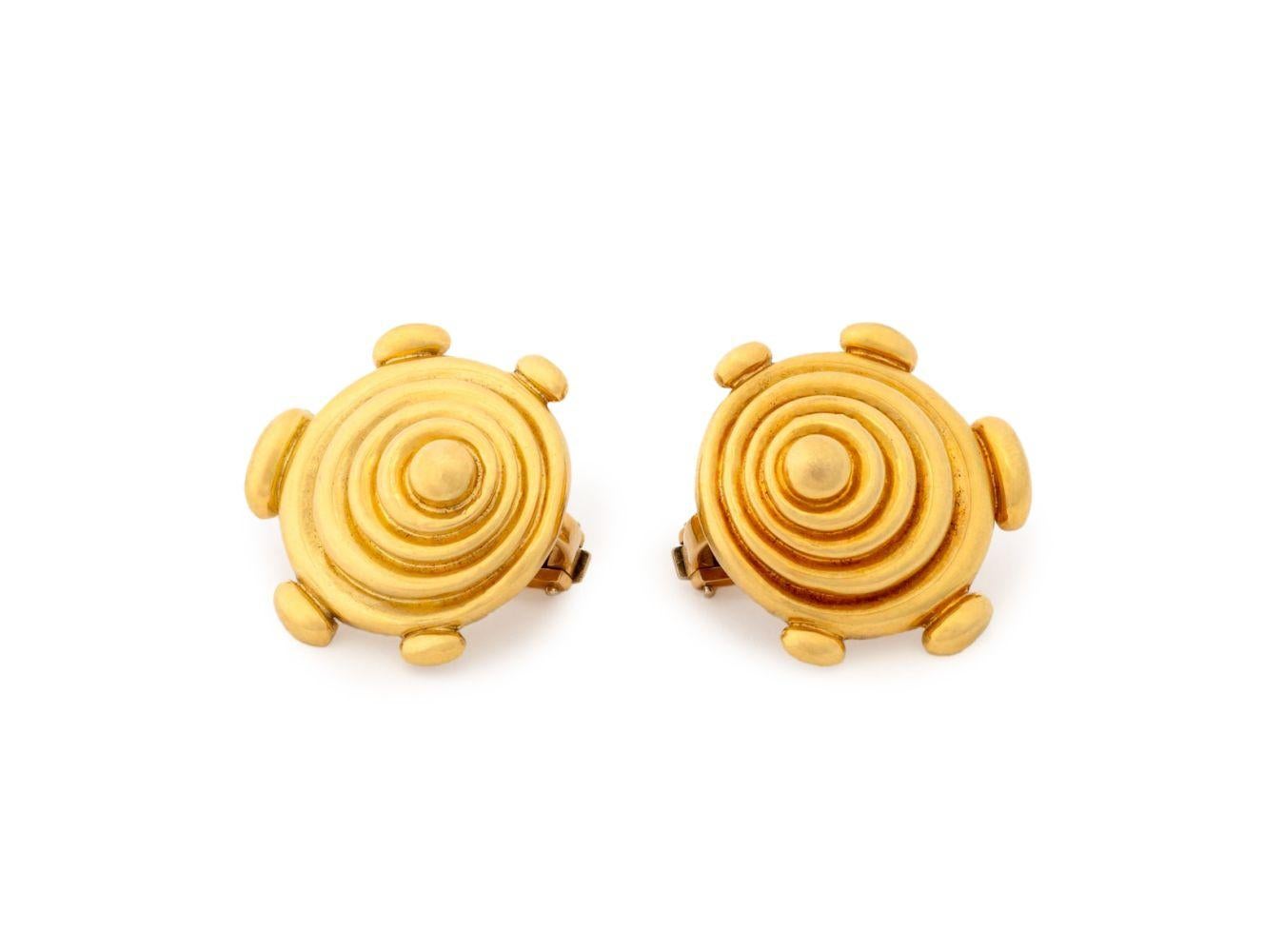 Aldo Cipullo pour Cartier Boucles d'oreilles en or jaune 18 carats en vente 1