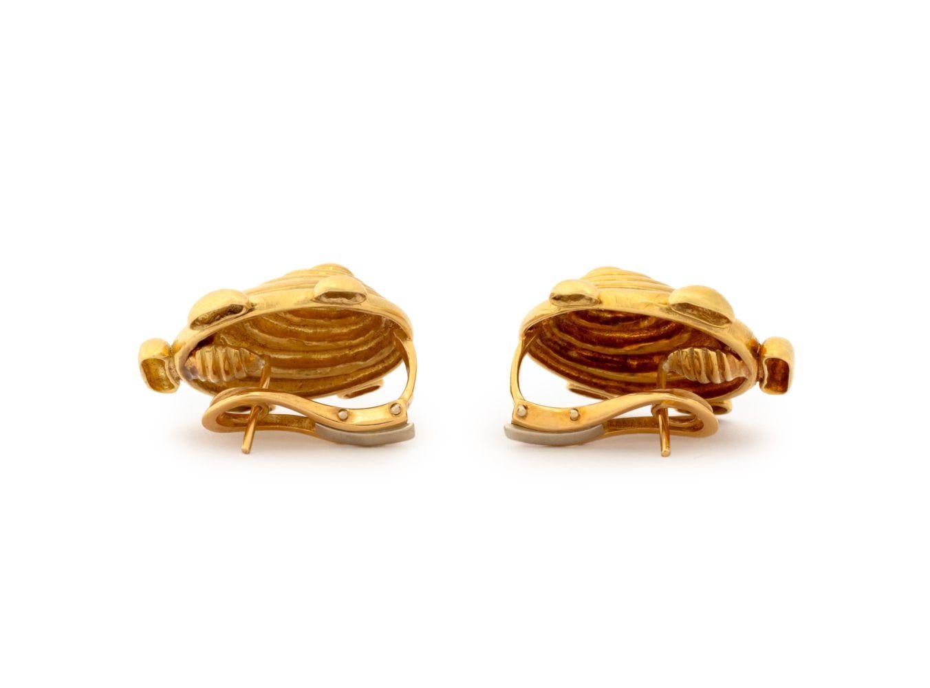 Aldo Cipullo pour Cartier Boucles d'oreilles en or jaune 18 carats en vente 2