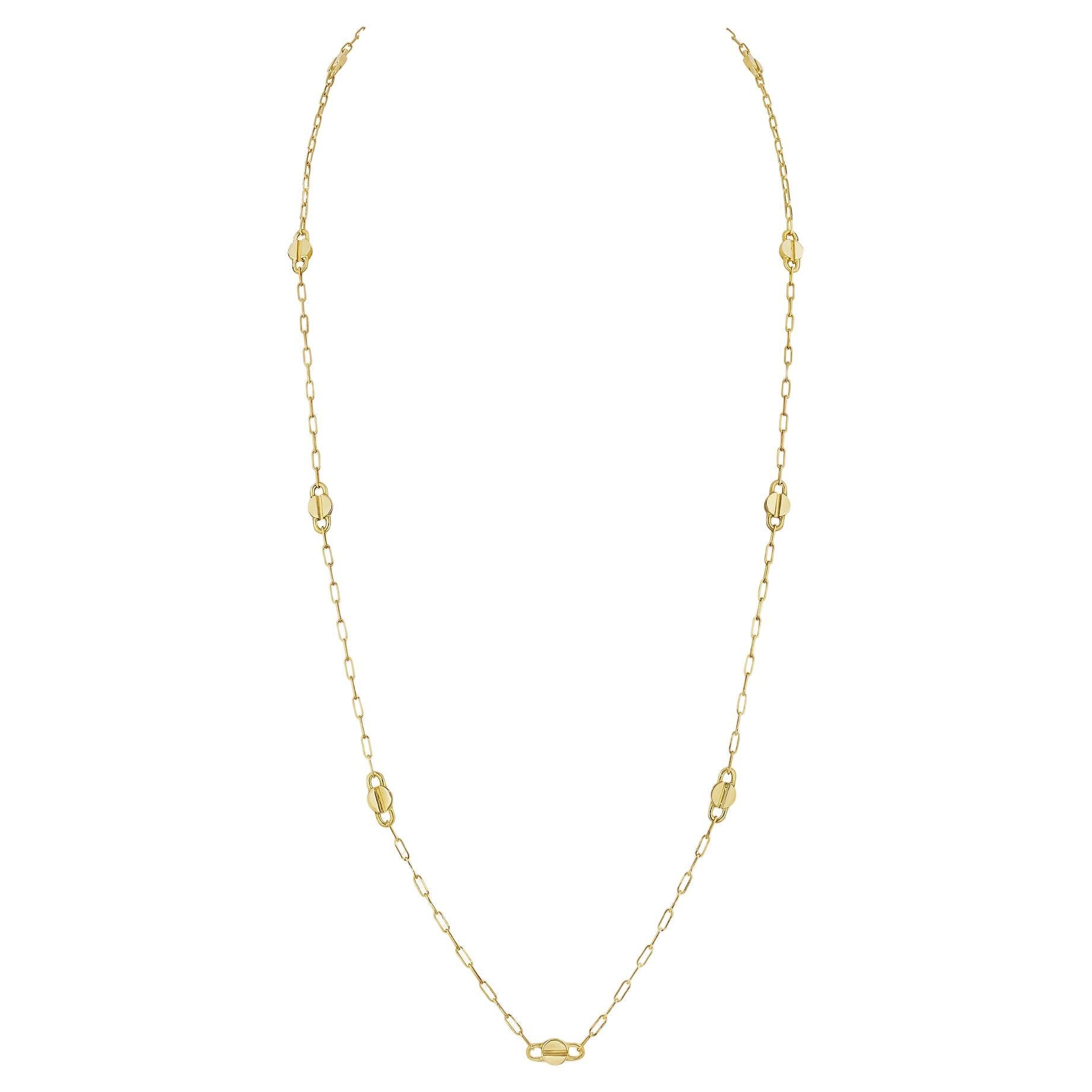 Aldo Cipullo Gold Link 36" Heart Closure Chain Necklace