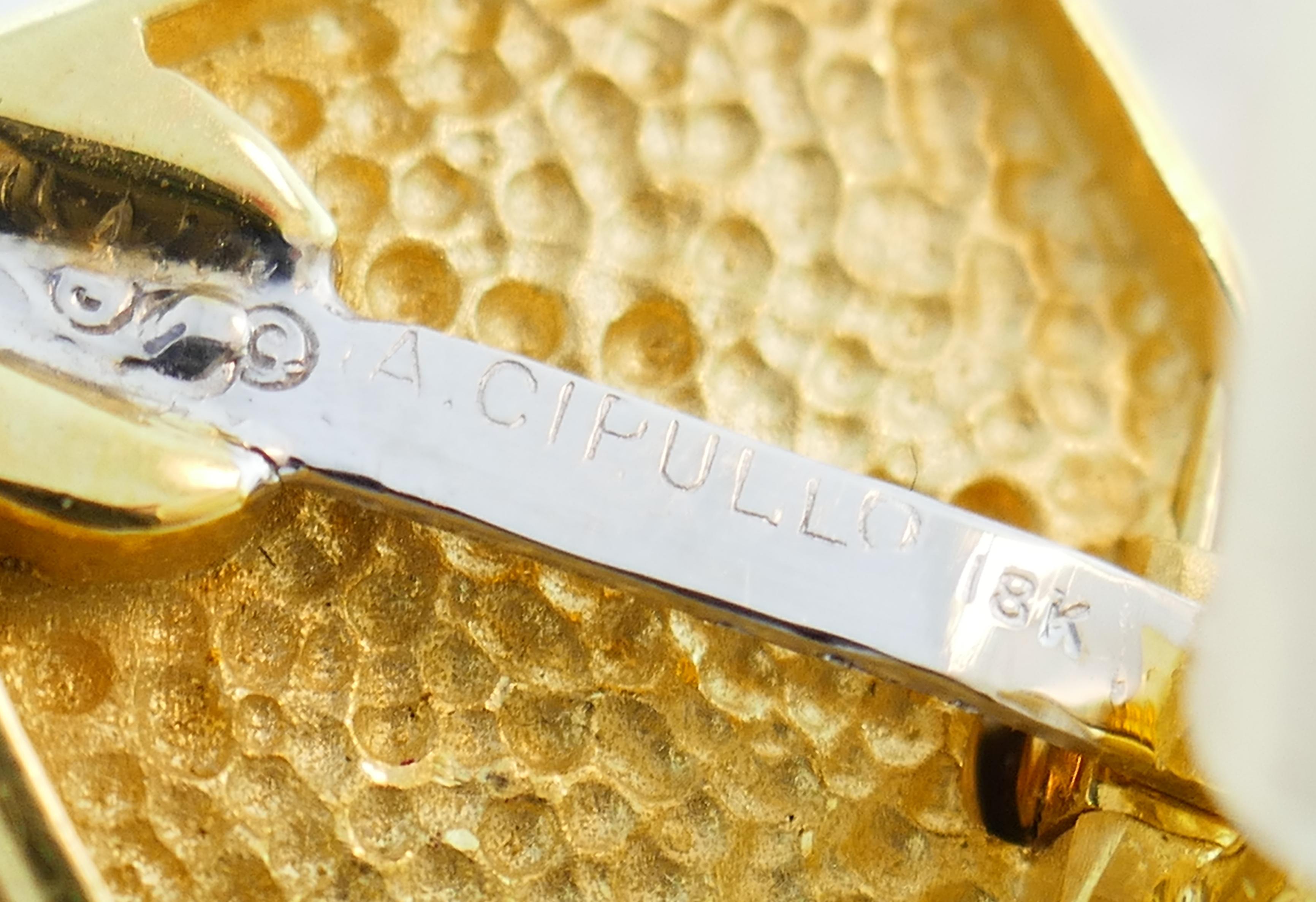 Women's Aldo Cipullo Rock Crystal Yellow Gold Earrings For Sale
