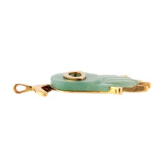 ALDO CIPULLO Vintage 18k Jade Hamsa Hand Pendant