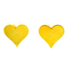 Aldo Cipullo Vintage Yellow Gold Heart Shape Earrings