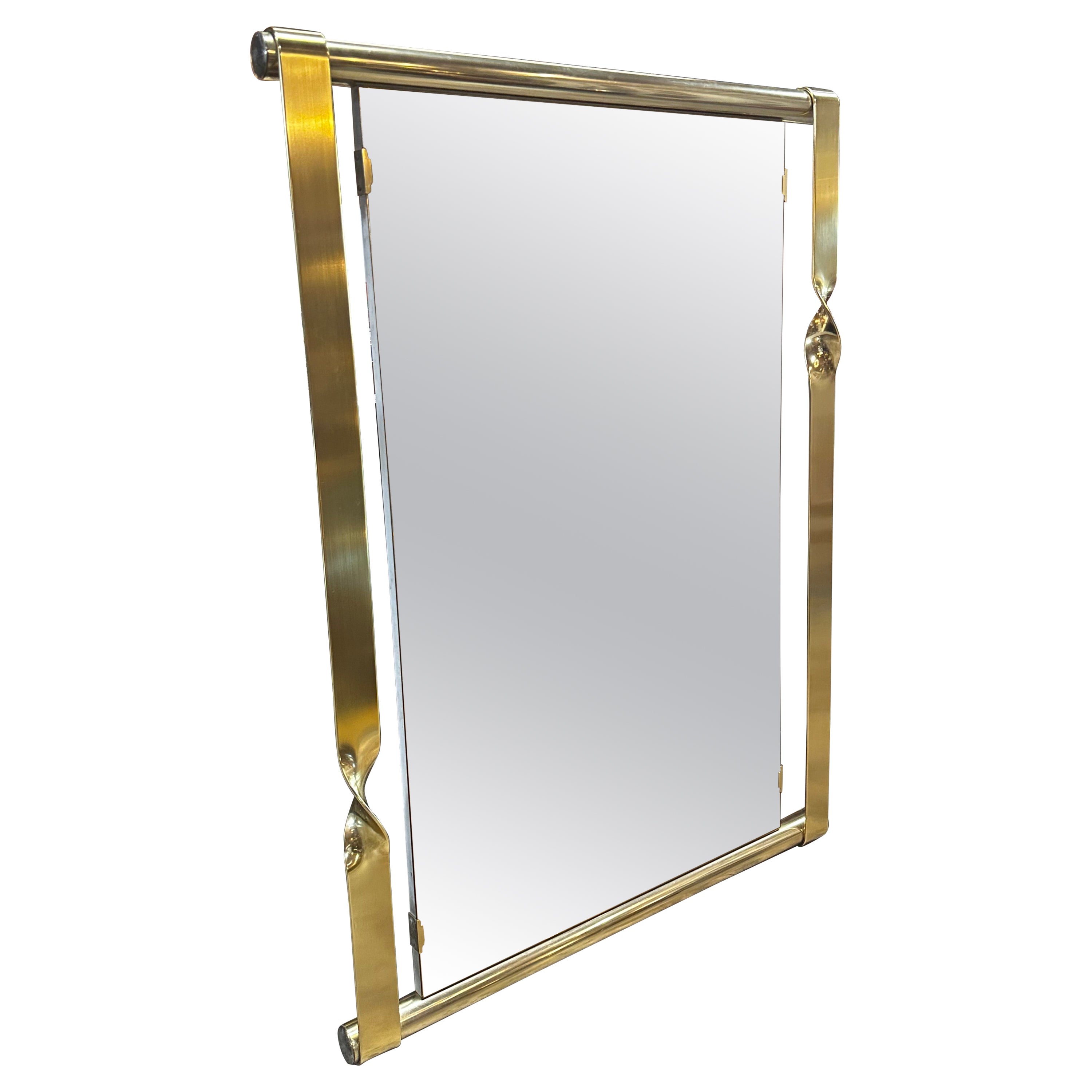 Aldo Frigerio Mirror in Brass, Italy, 1970s