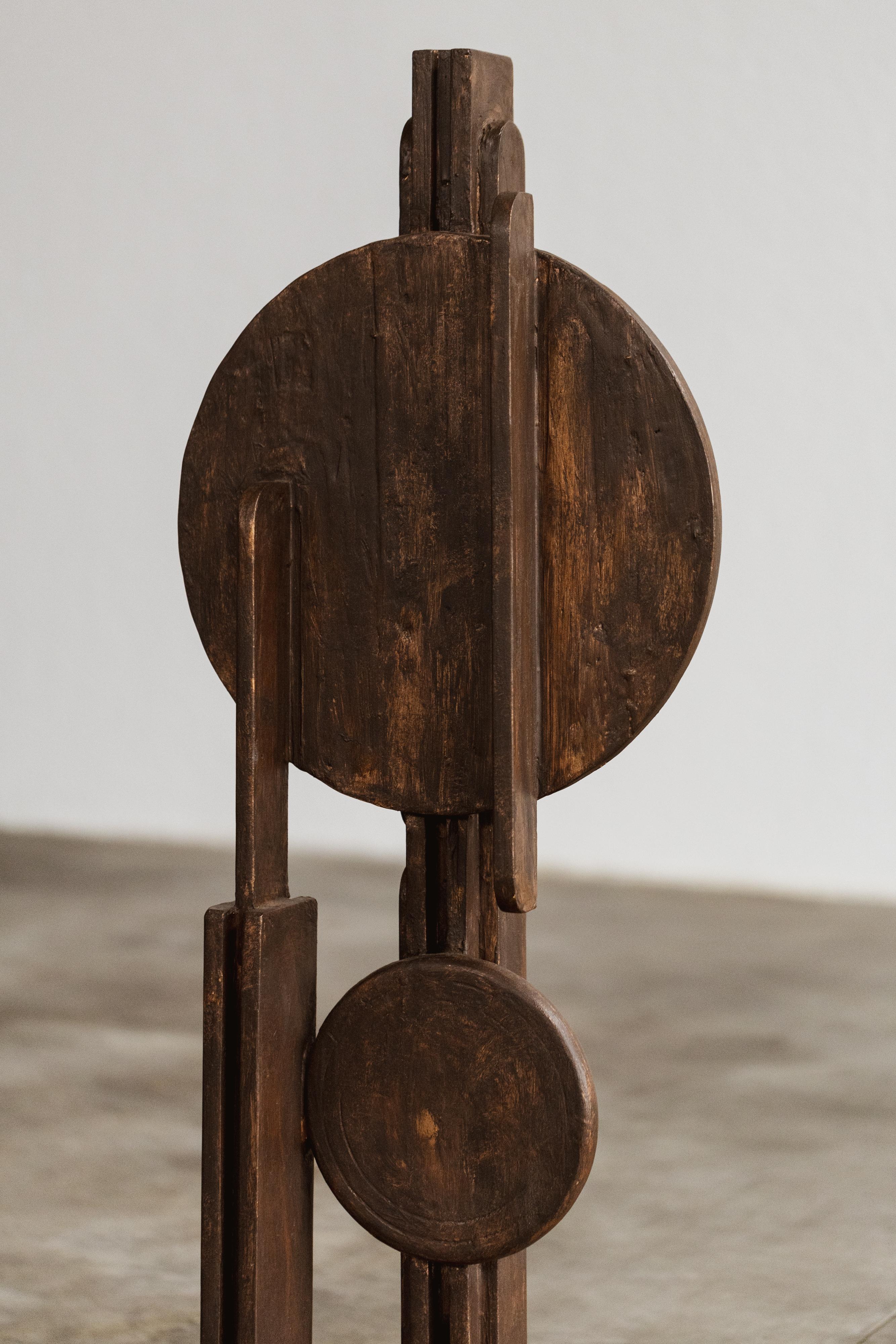 Fine XX secolo Totem scultoreo in legno verniciato di Aldo Guarnieri, 1970 in vendita