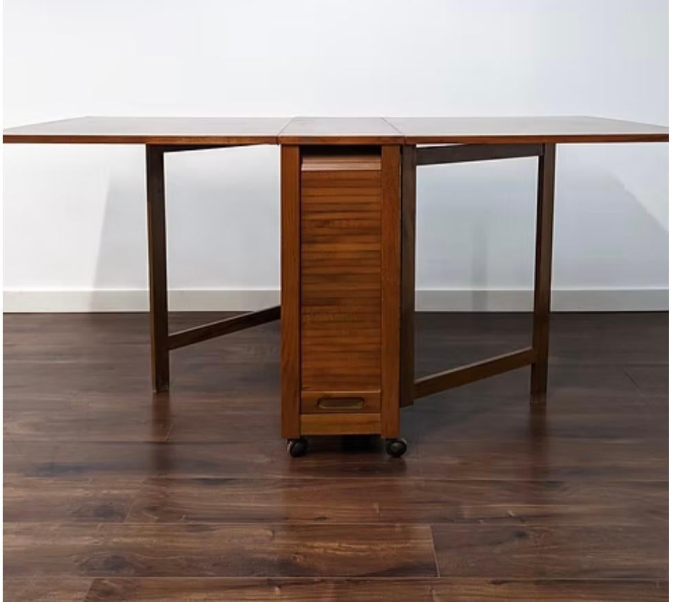 Mid-20th Century Aldo Jacober - Alberto Bazzani Drop Leaf Folding Table W/4 Chairs For Sale