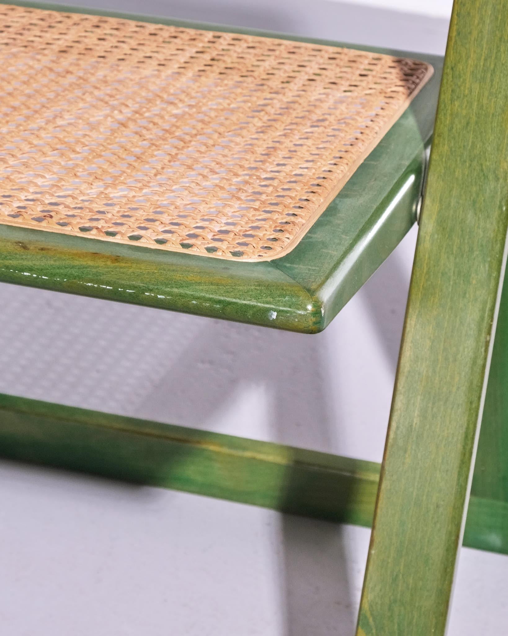 Mid-Century moderno Aldo Jacober e Pierangela d'Aniello Sedia pieghevole verde 