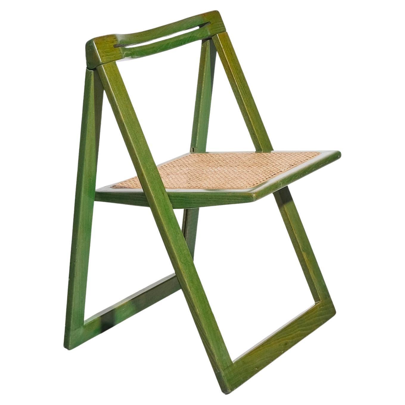 Aldo Jacober et Pierangela D'Aniello Chaise pliante verte de style Trieste