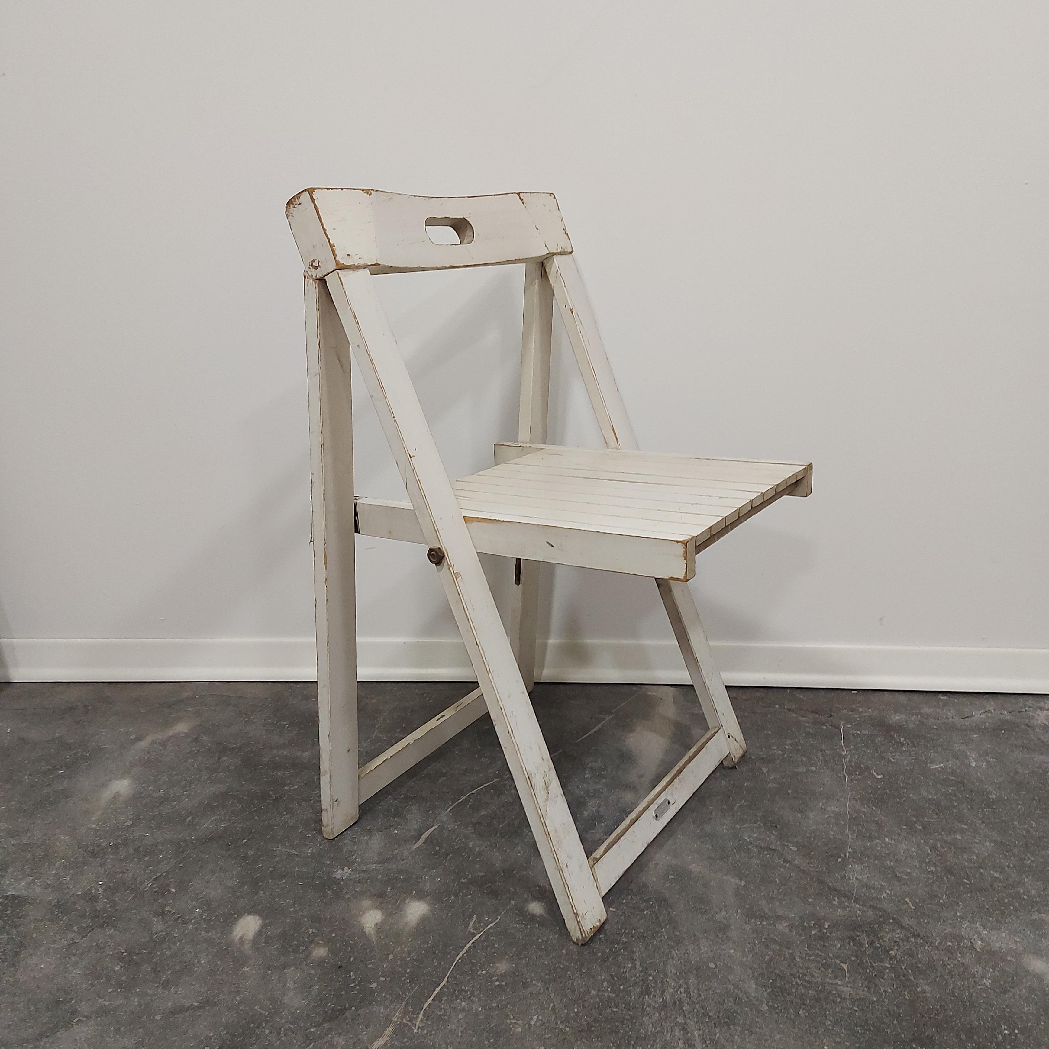 Hardwood Aldo Jacober folding chair 1970s For Sale