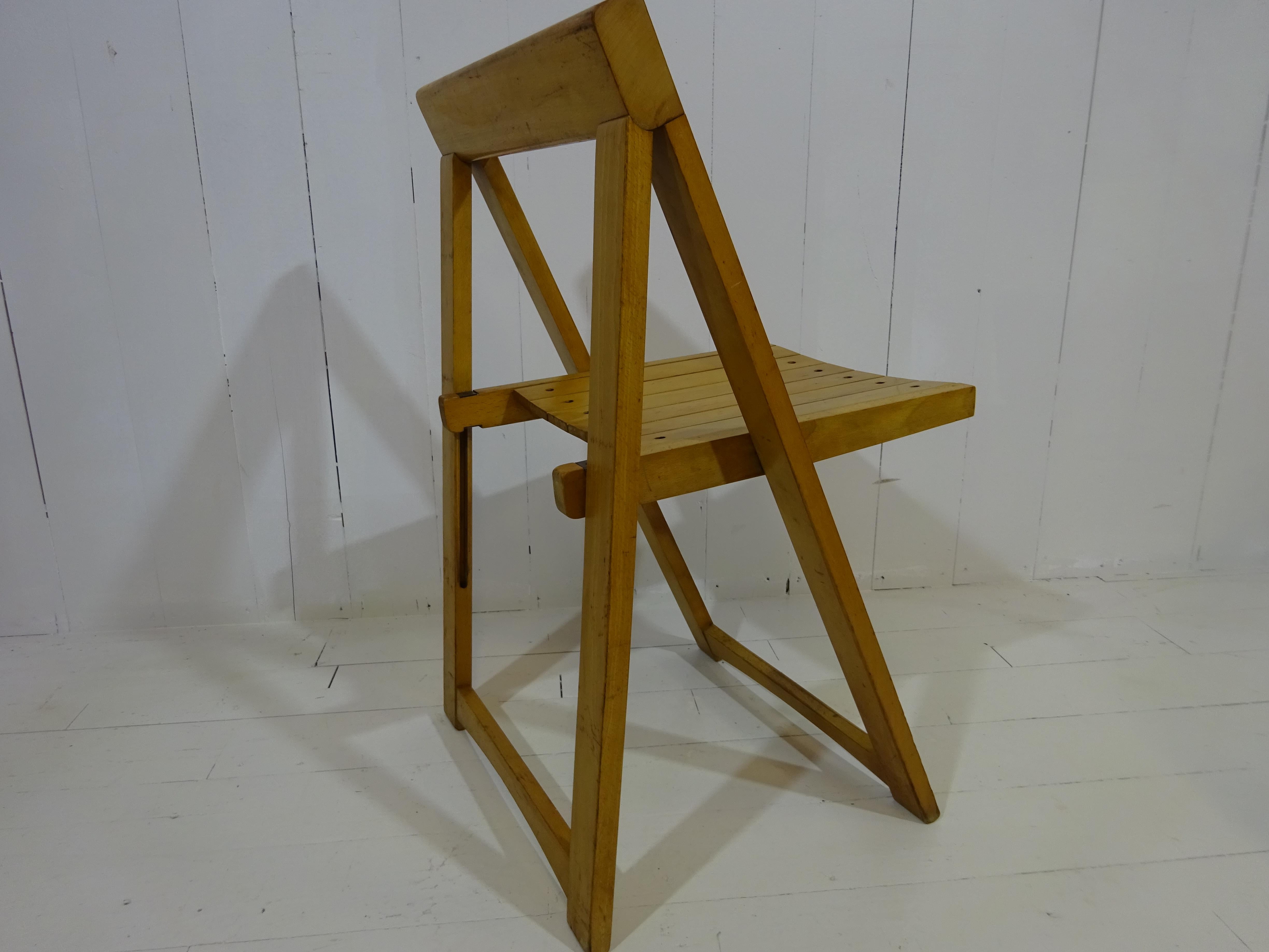 Varnished Aldo Jacober Folding Chair Italy, 1960's For Sale