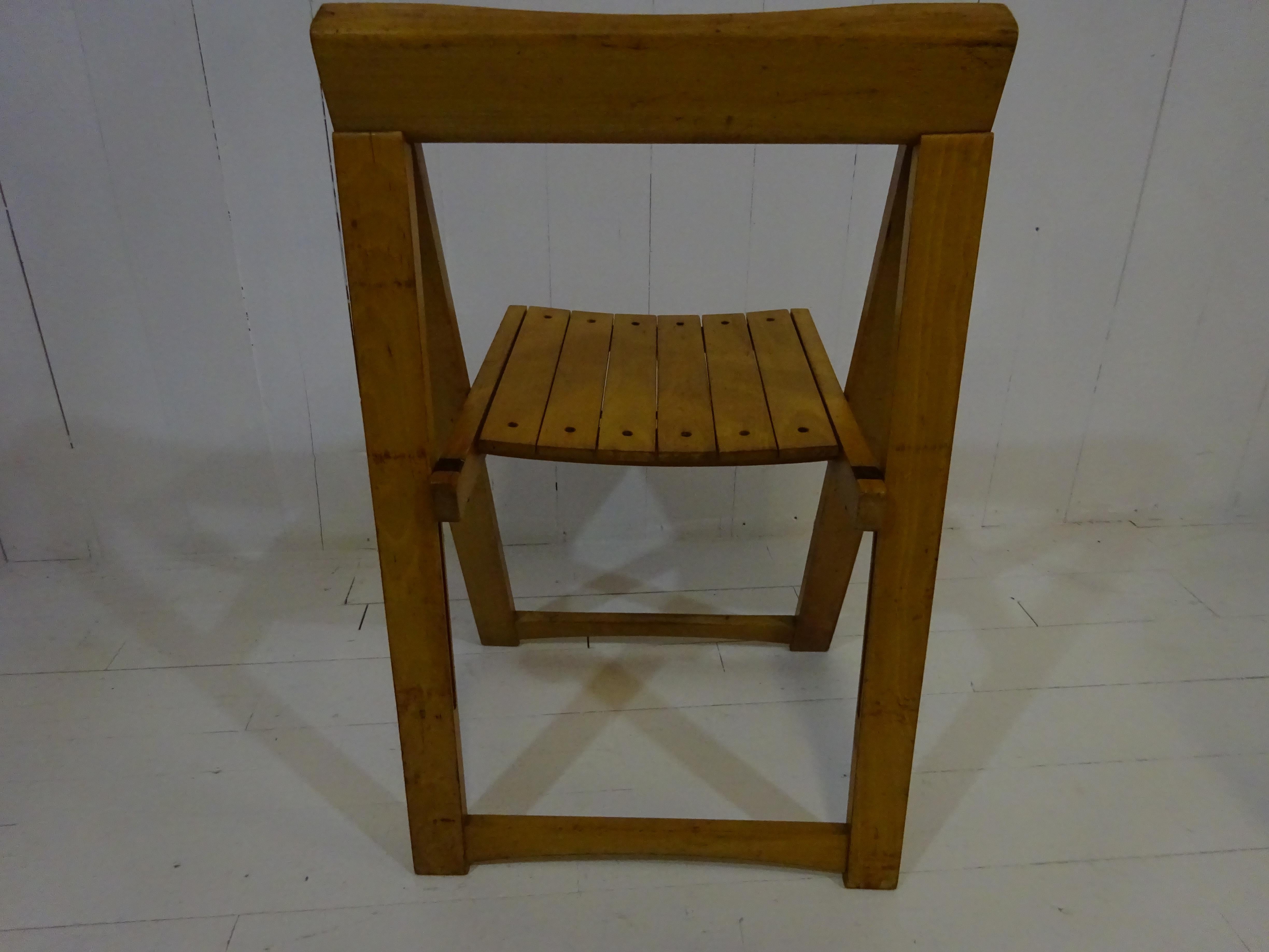 Varnished Aldo Jacober Folding Chair Italy, 1960's For Sale
