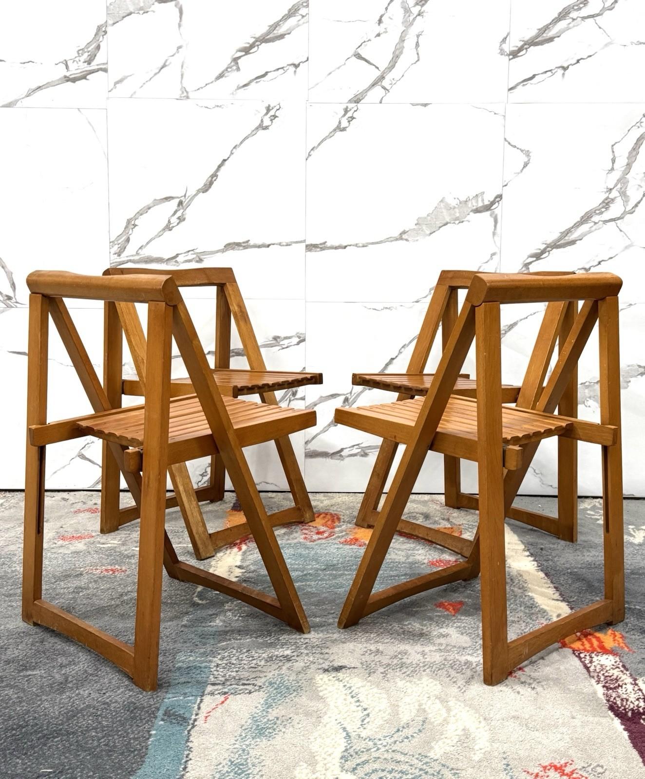 Aldo Jacober Per Alberto Bazzani 4 Sedie Mod. Trieste Anni ‘60 Design Vintage in vendita 8