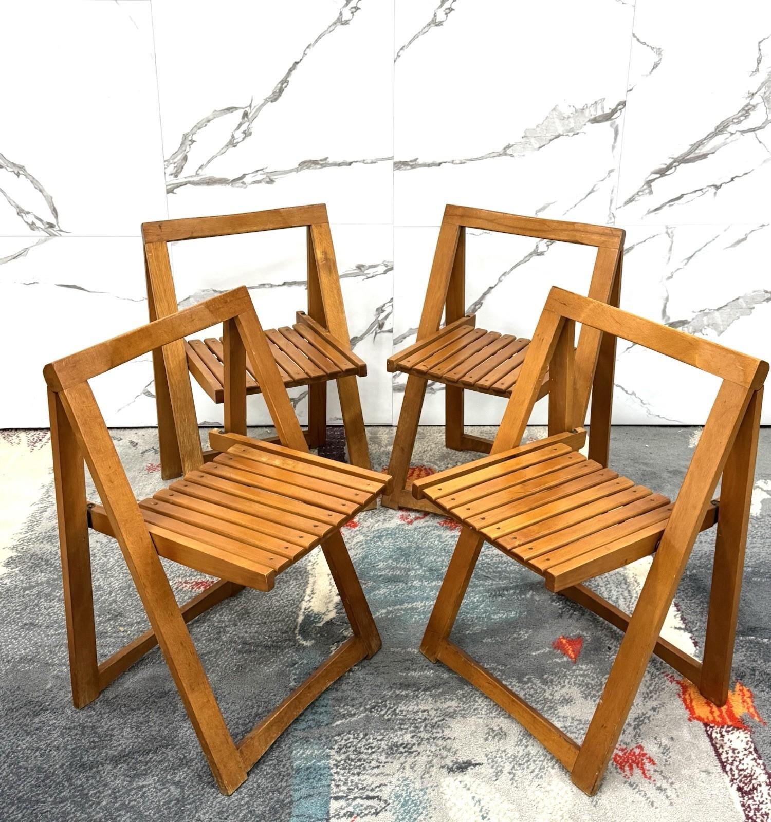 Italian Aldo Jacober Per Alberto Bazzani 4 Sedie Mod. Trieste Anni ‘60 Design Vintage in vendita