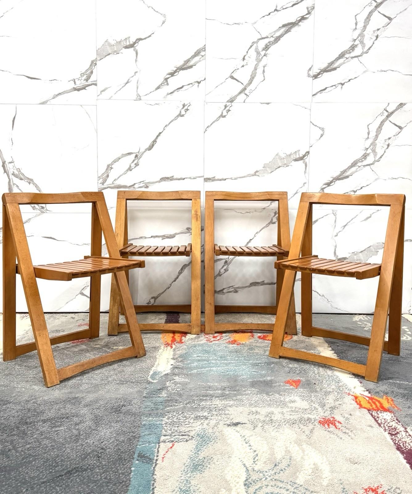 Aldo Jacober Per Alberto Bazzani 4 Sedie Mod. Trieste Anni ‘60 Design Vintage in vendita 3