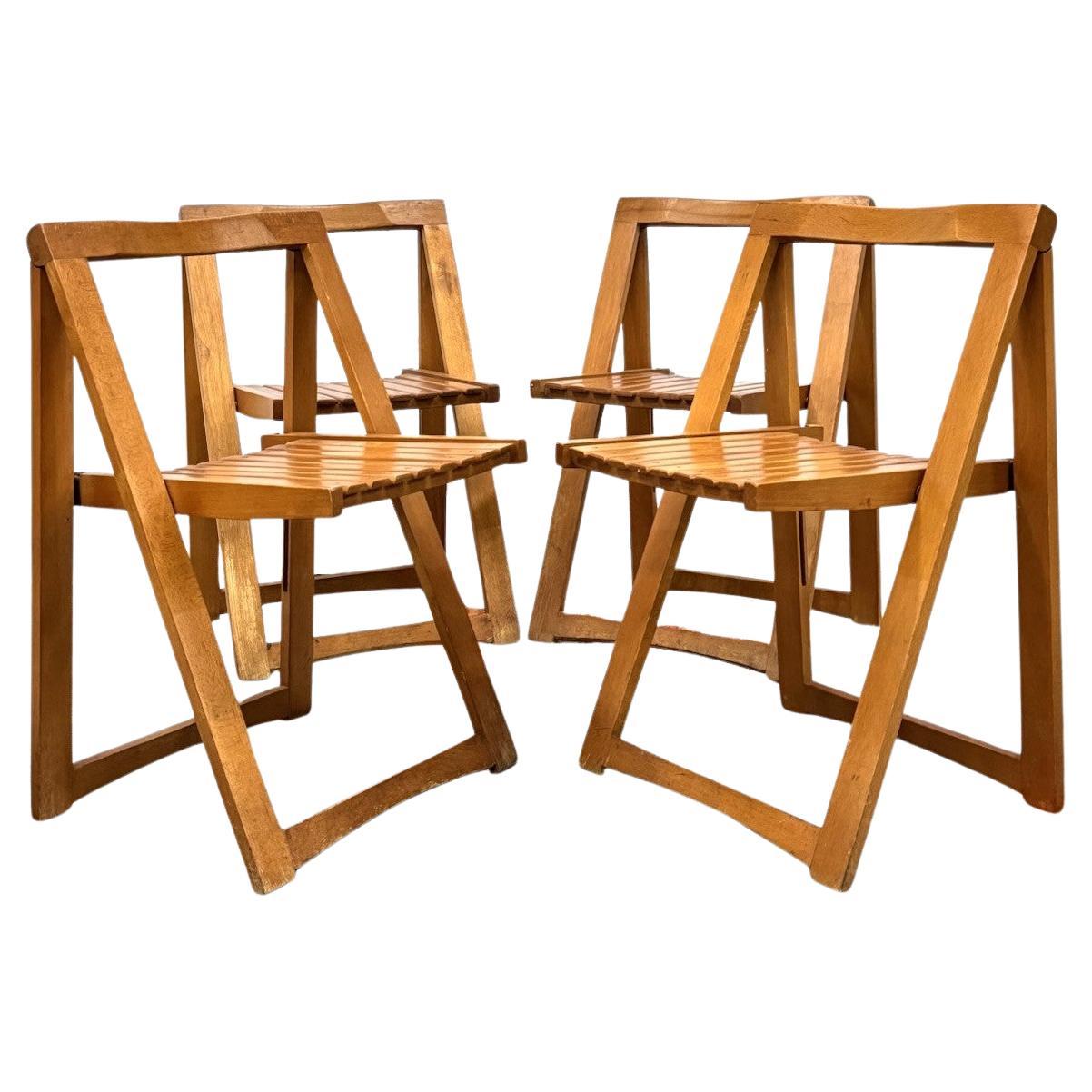 Aldo Jacober Per Alberto Bazzani 4 Sedie Mod. Trieste Anni ‘60 Design Vintage in vendita