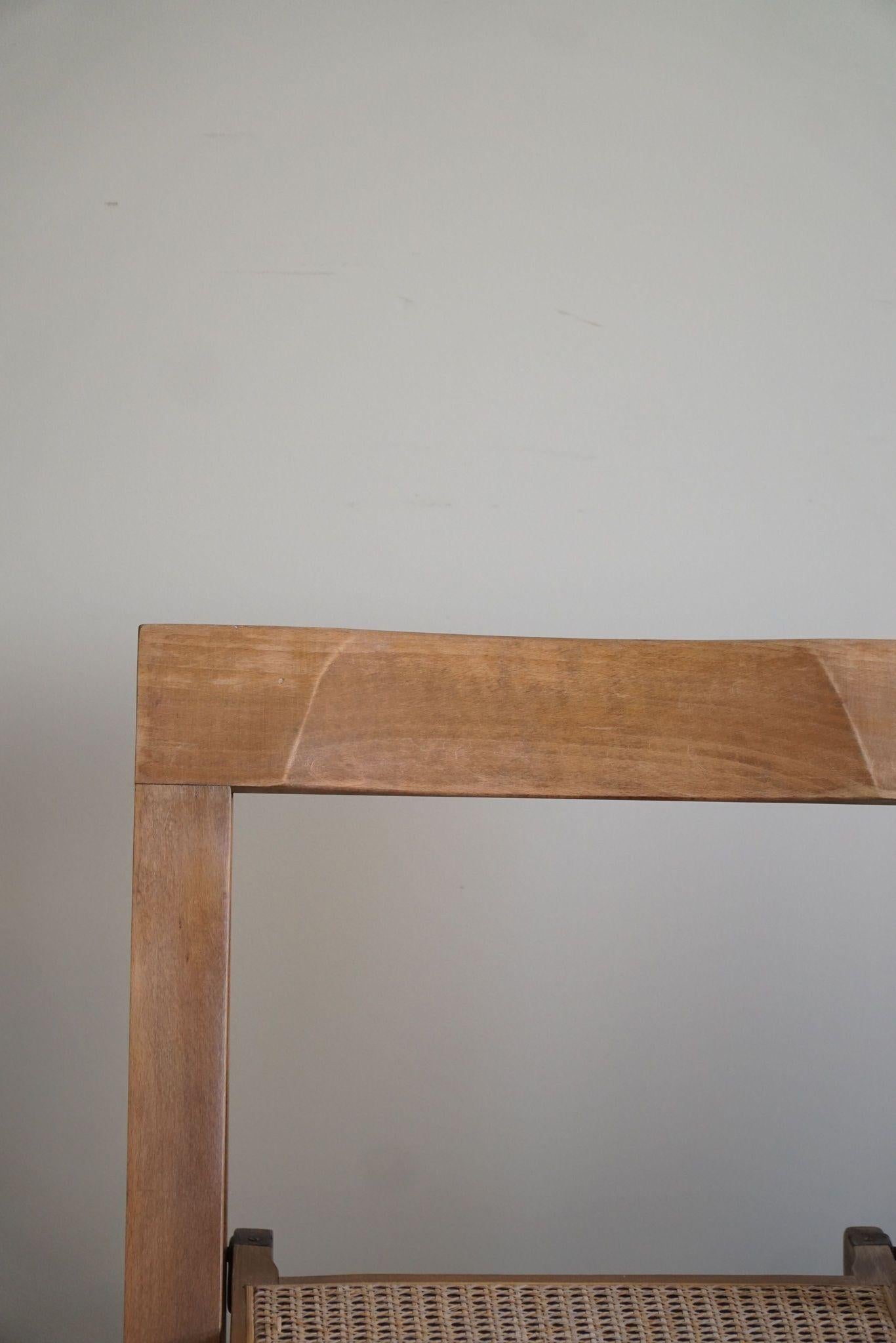 Aldo Jacober, ensemble de 4 chaises pliantes avec sièges en rotin, moderne italien, années 1960 en vente 11