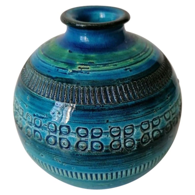 FLAVIA MONTELUPO 青い陶器のピッチャー　Italy VINTAGE FLAVIA MONTELUPO ITALY POTTERY BLUE AND GREEN LARGE