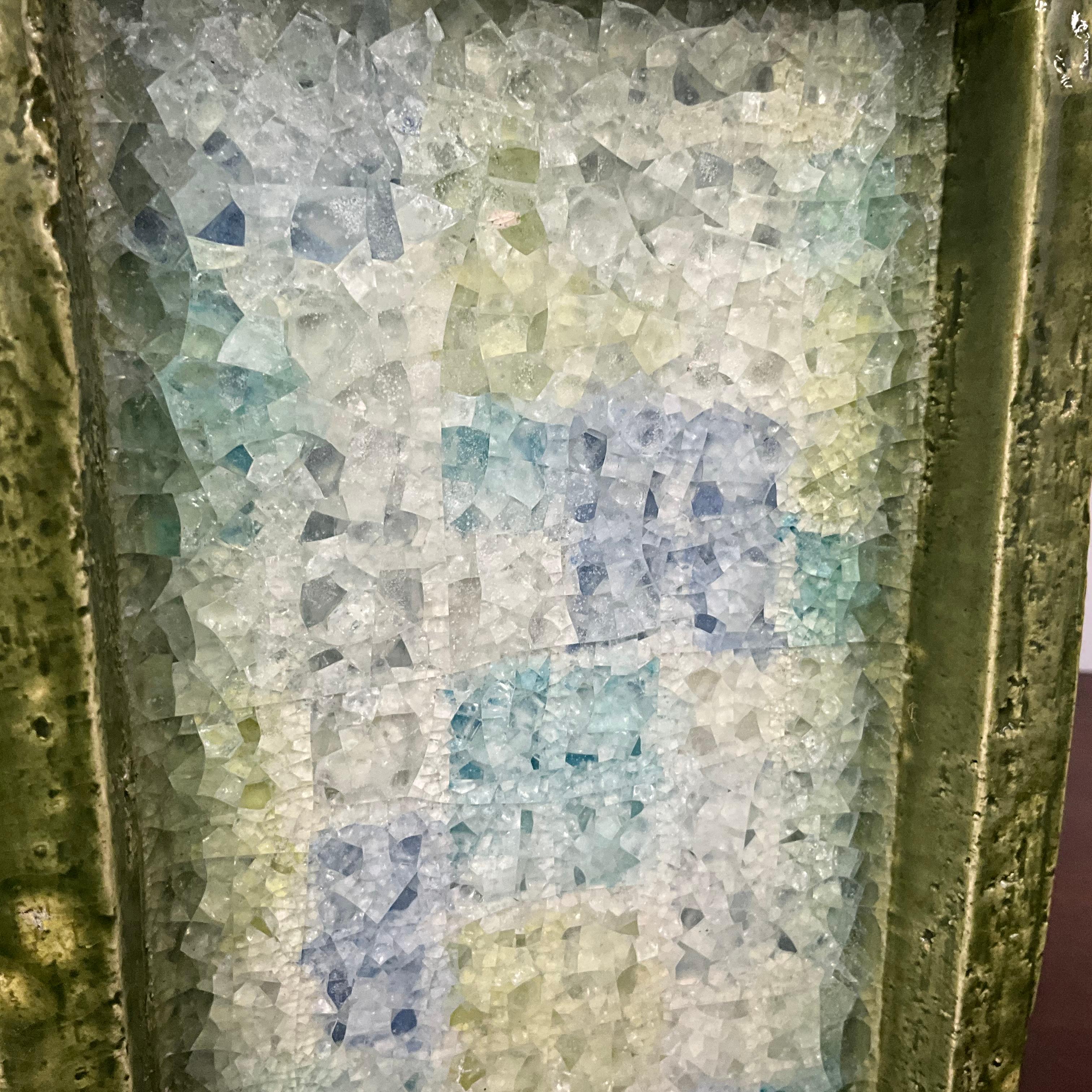 Aldo Londi (1911 – 2003) Fritte Fused Glass and Pottery Vase Studio 3