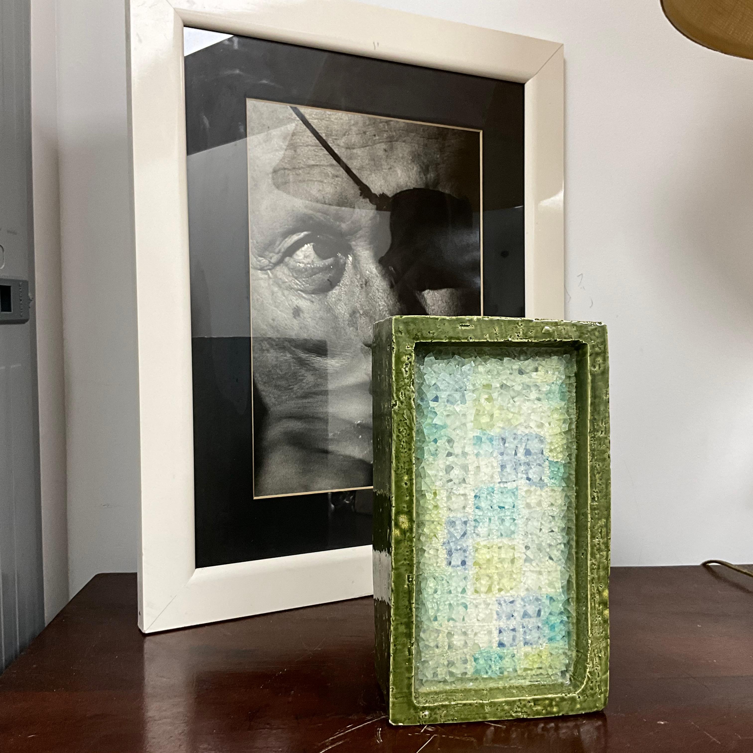 20th Century Aldo Londi (1911 – 2003) Fritte Fused Glass and Pottery Vase Studio
