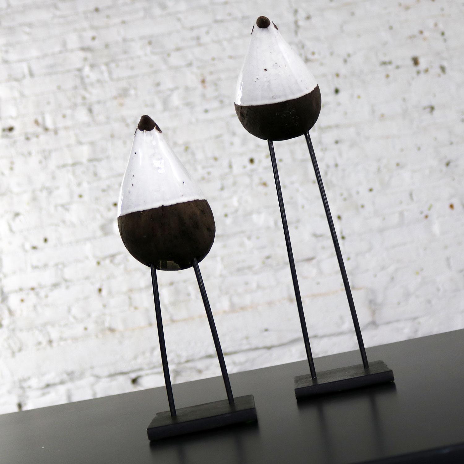 20th Century Aldo Londi Bird on Stand, Bitossi for Rosenthal-Netter Mid-Century Modern, Pair