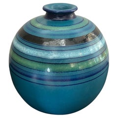 Bitossi MidCentury Striped Ceramic Vase by Aldo Londi 