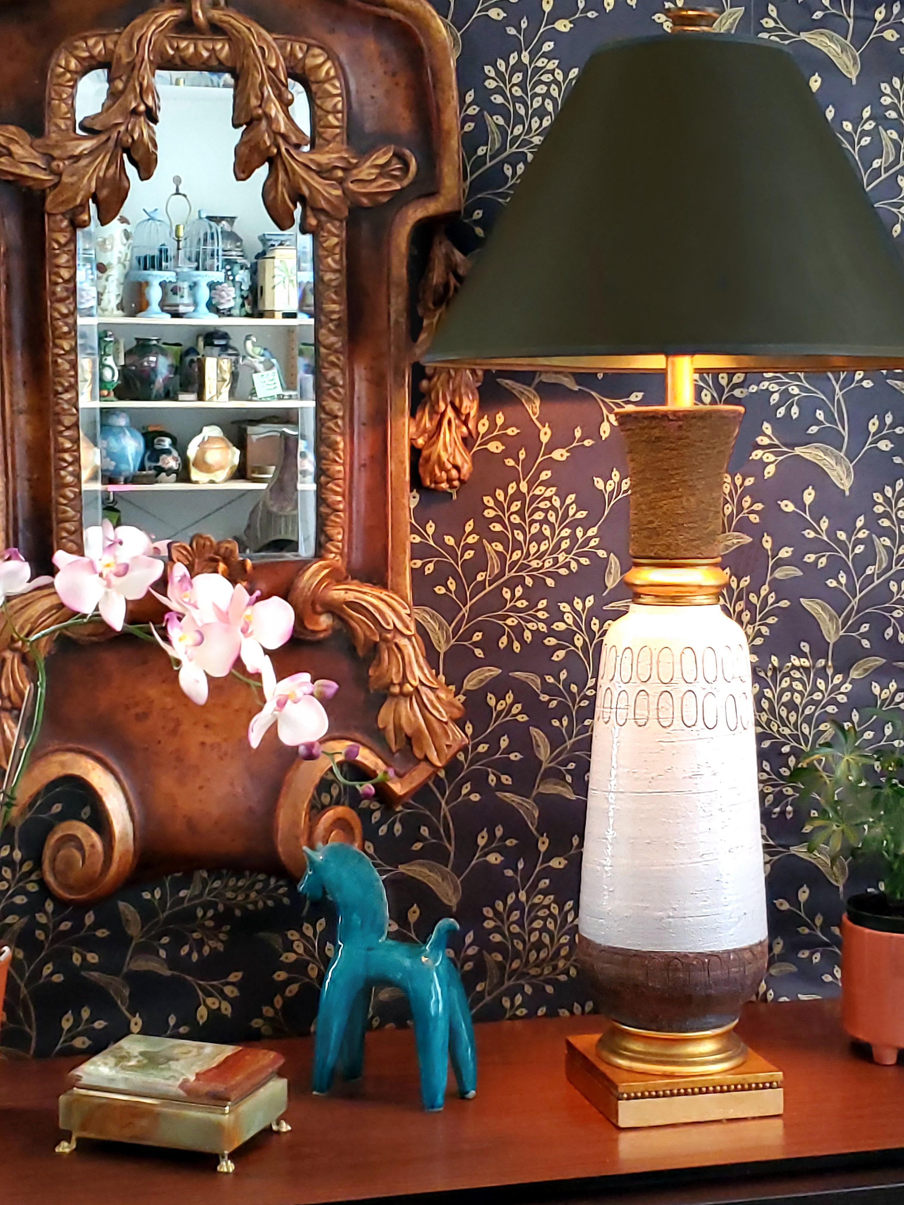 Aldo Londi Bitossi Art studio Pottery Table Lamp With 