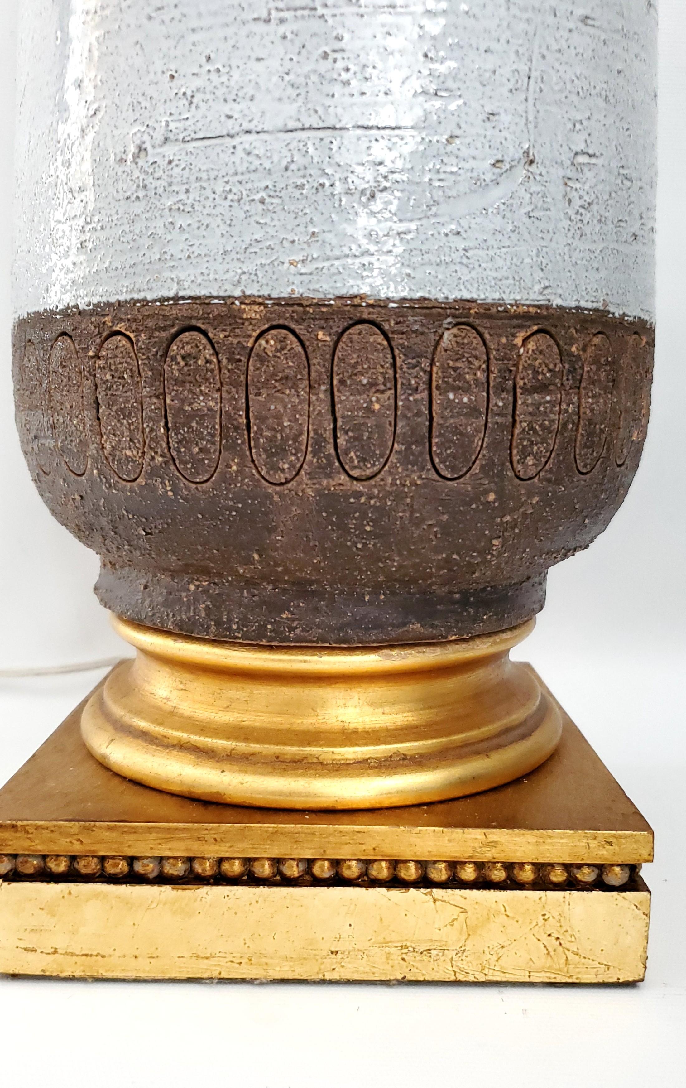 Italian Aldo Londi Bitossi Art studio Pottery Table Lamp With 