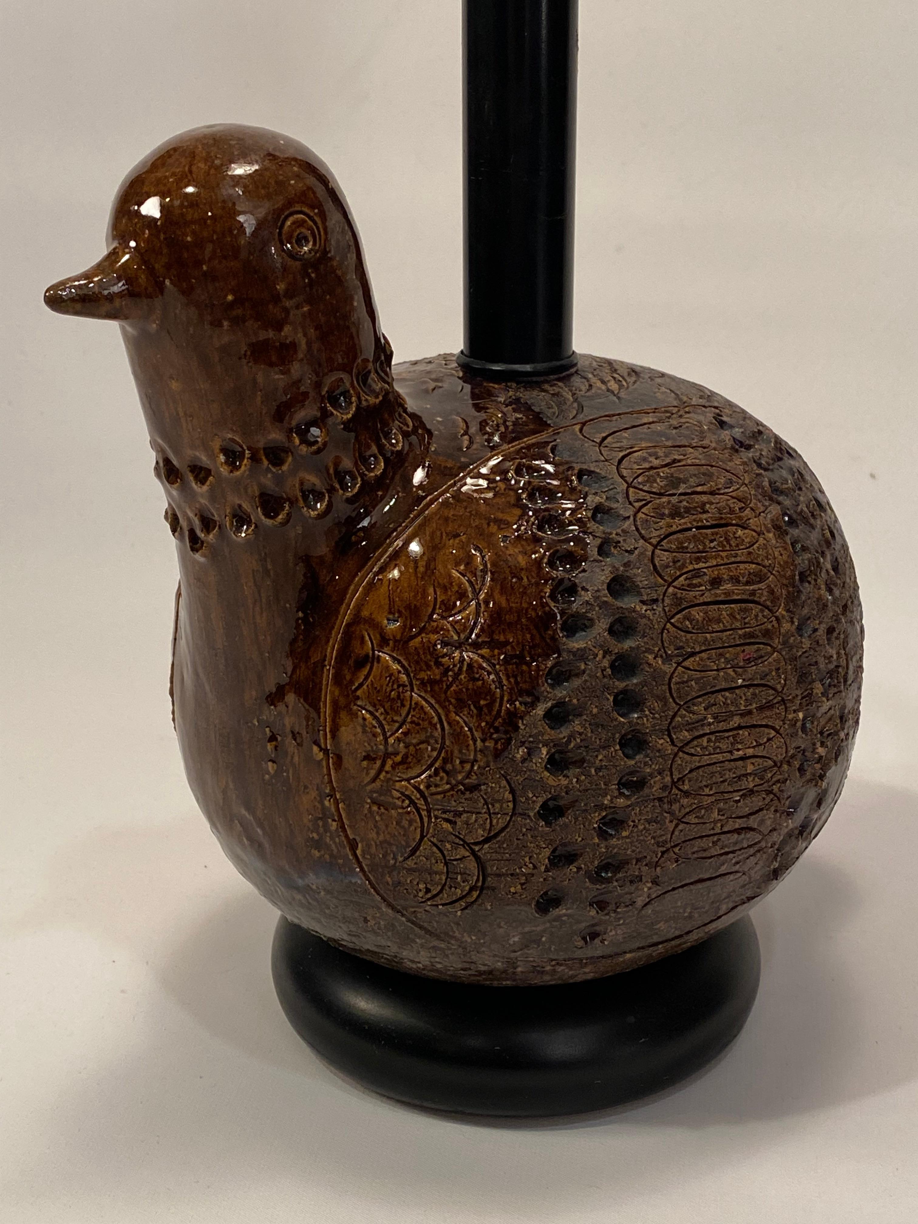 Italian Aldo Londi Bitossi Bird Table Lamp