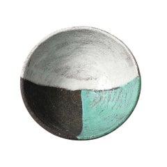 Aldo Londi Bitossi Bowl, Ceramic, Green, White, Brown, Signed