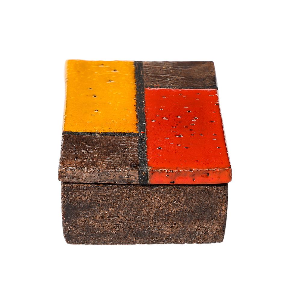 Aldo Londi Caja Bitossi, Cerámica, Mondrian, Abstracto, Rojo, Amarillo, Firmado en venta 4