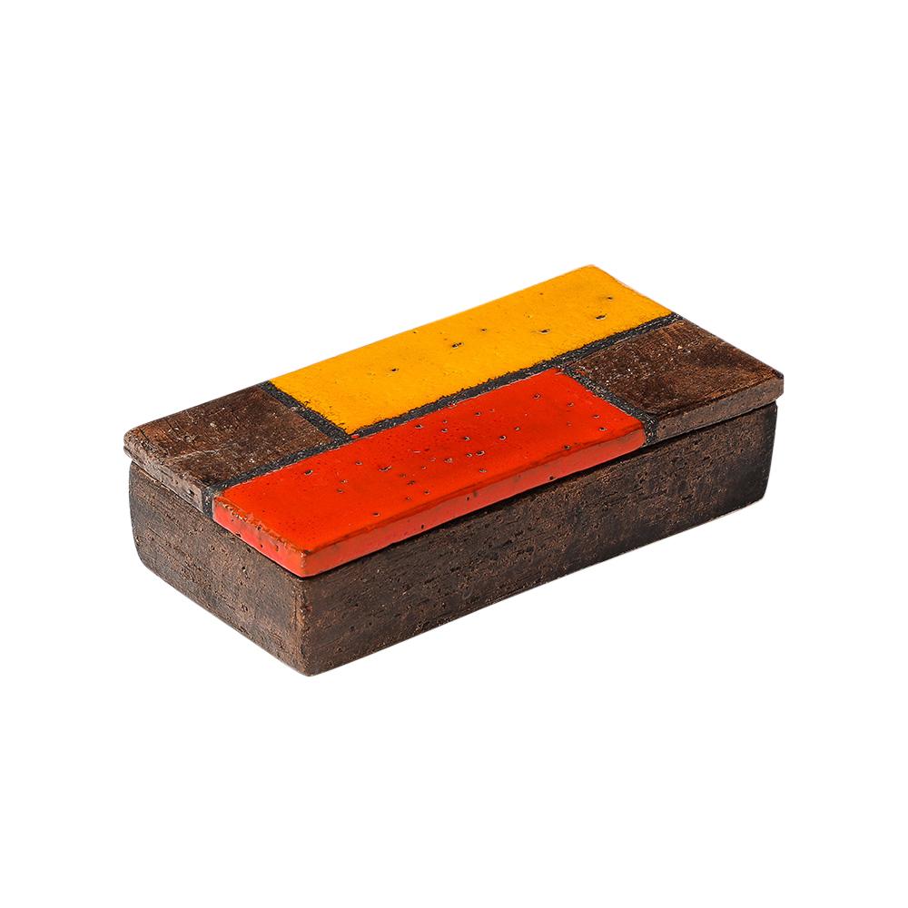 Aldo Londi Caja Bitossi, Cerámica, Mondrian, Abstracto, Rojo, Amarillo, Firmado en venta 5